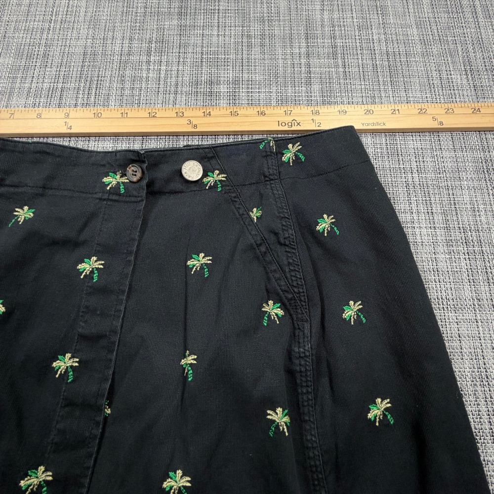 Kate Hill Womens Wrap Skirt Tagged 18W Altered Black Palm Trees Embroidered - Picture 5 of 6